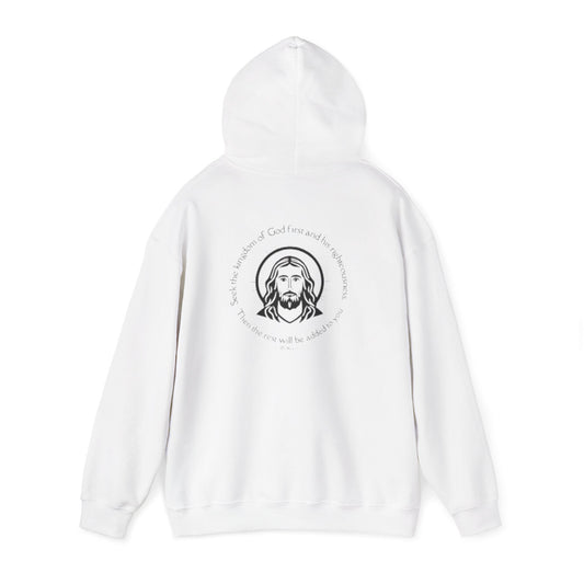 Christian Jesus Portrait Hoodie — 'Pray Always' Inspirational Religious Sweatshirt