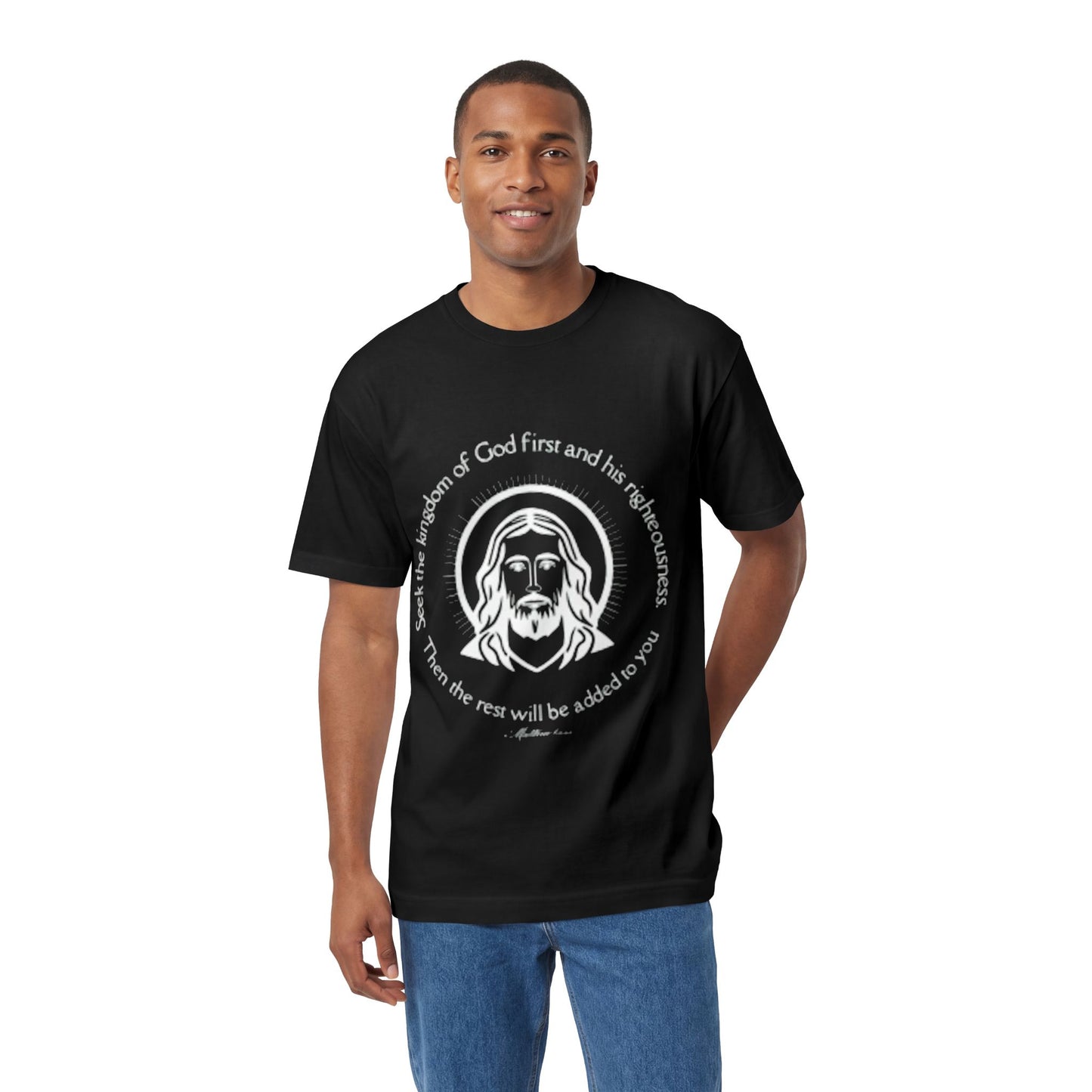 Christian Jesus Tee — "Seek the kingdom of God first" Spiritual Faith T-Shirt