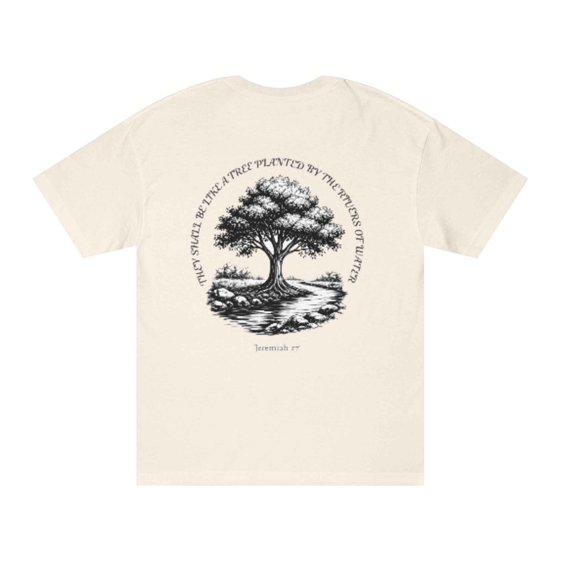 Blessed Is He Who Trust in the Lord T-Shirt | Scripture Tree Back Print