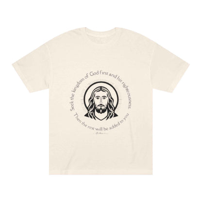 Christian Jesus Tee — "Seek the kingdom of God first" Spiritual Faith T-Shirt