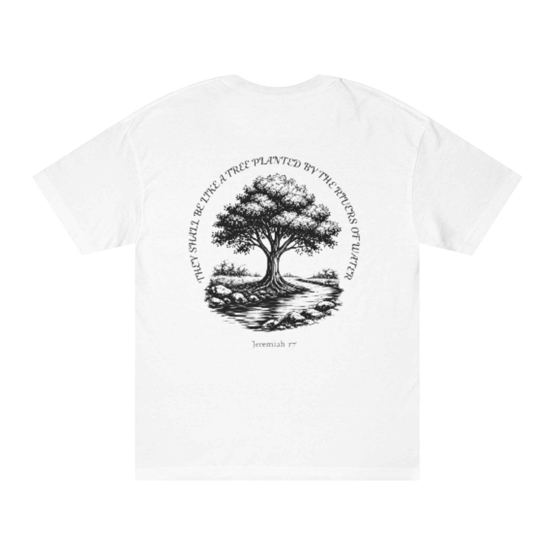 Blessed Is He Who Trust in the Lord T-Shirt | Scripture Tree Back Print