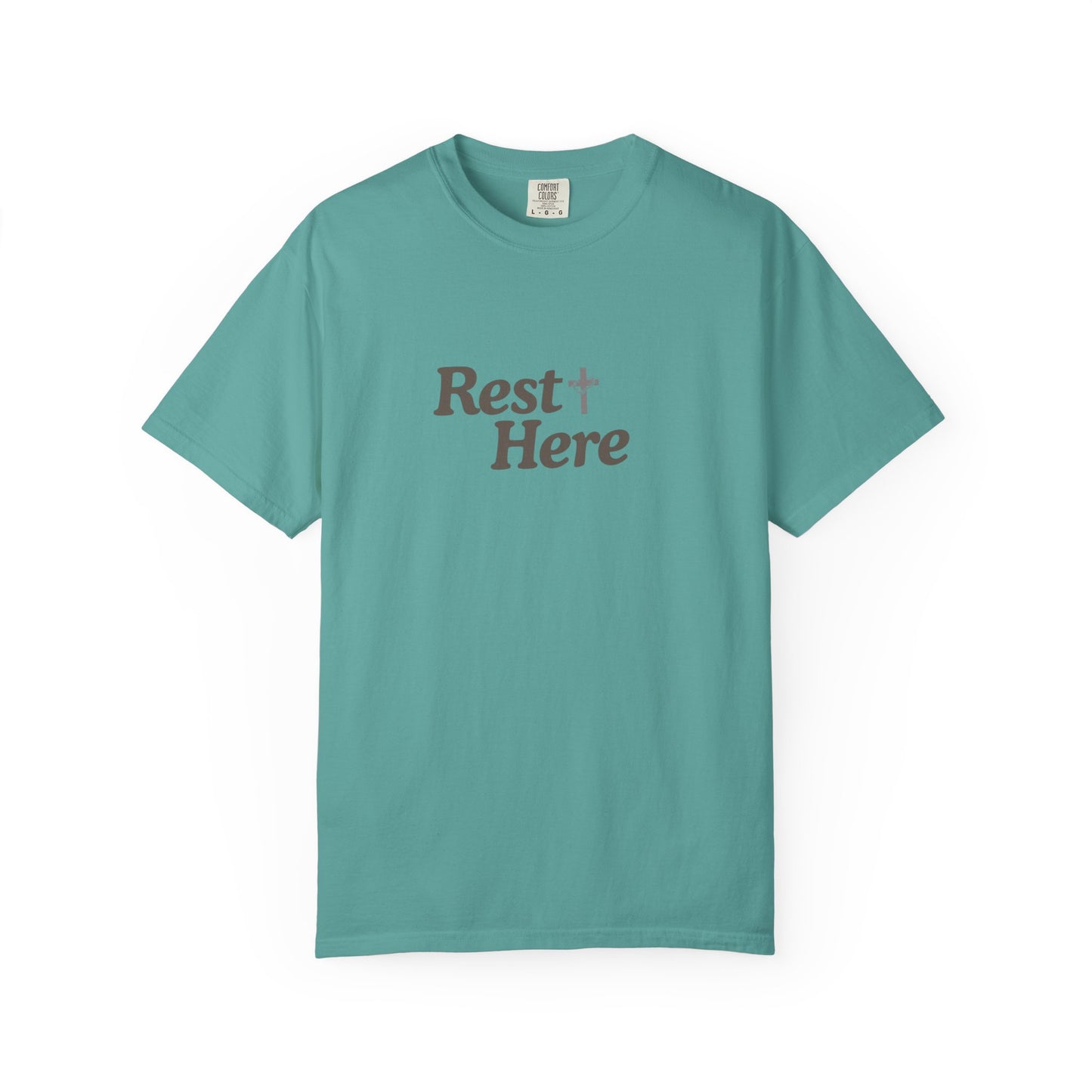 Rest Here T-Shirt — Minimal Faith Graphic Tee