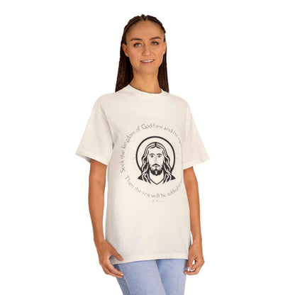 Christian Jesus Tee — "Seek the kingdom of God first" Spiritual Faith T-Shirt