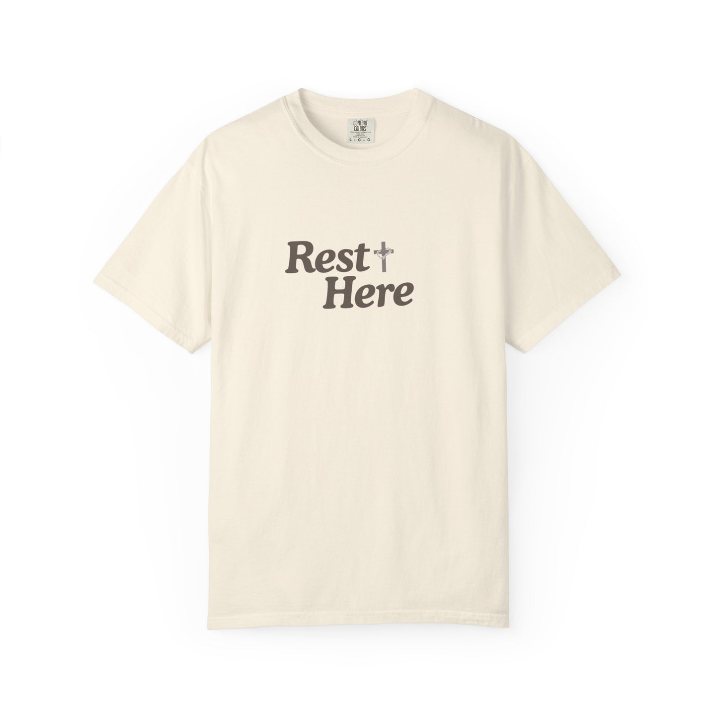 Rest Here T-Shirt — Minimal Faith Graphic Tee