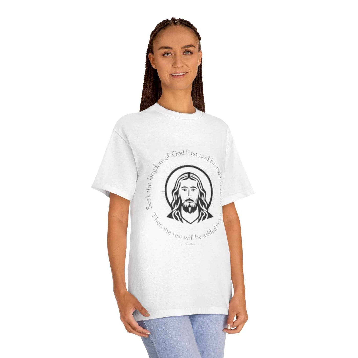 Christian Jesus Tee — "Seek the kingdom of God first" Spiritual Faith T-Shirt