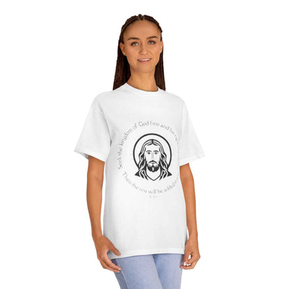 Christian Jesus Tee — "Seek the kingdom of God first" Spiritual Faith T-Shirt