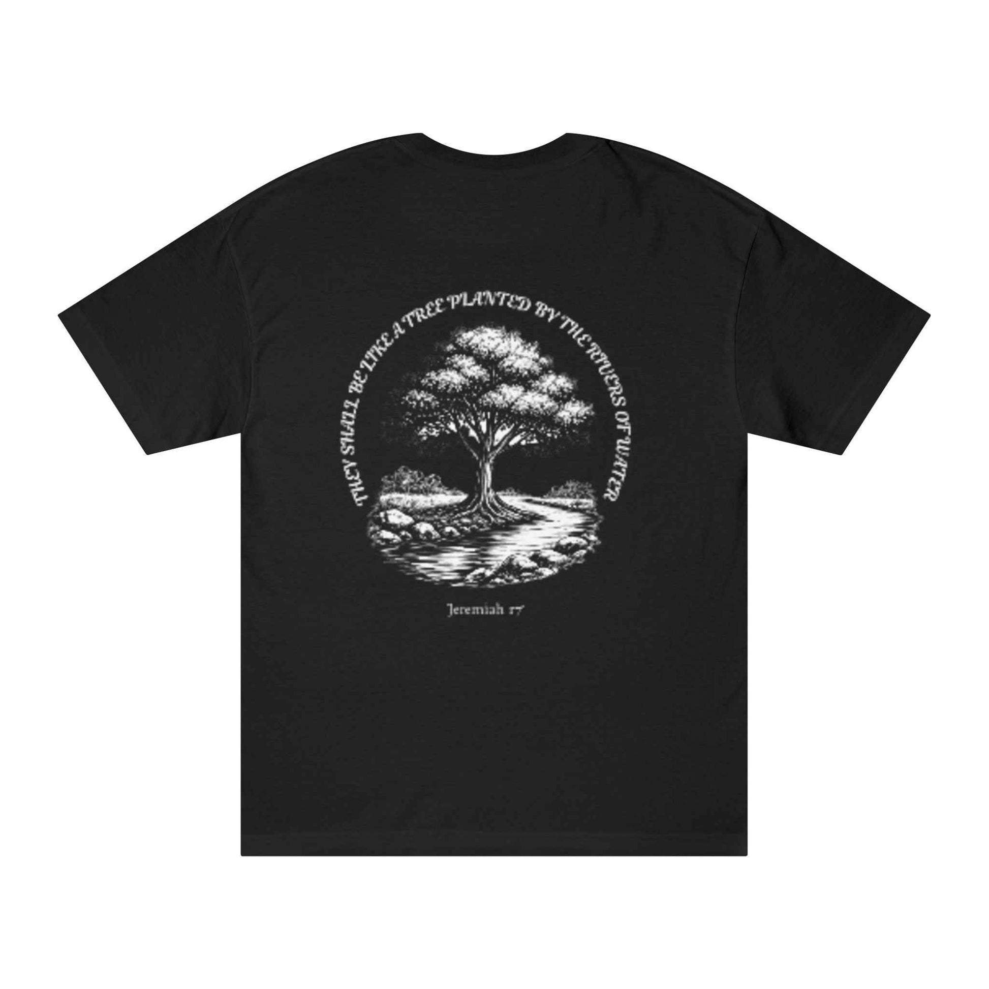 Blessed Is He Who Trust in the Lord T-Shirt | Scripture Tree Back Print