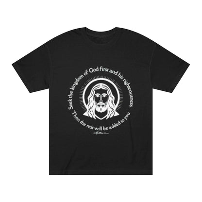 Christian Jesus Tee — "Seek the kingdom of God first" Spiritual Faith T-Shirt
