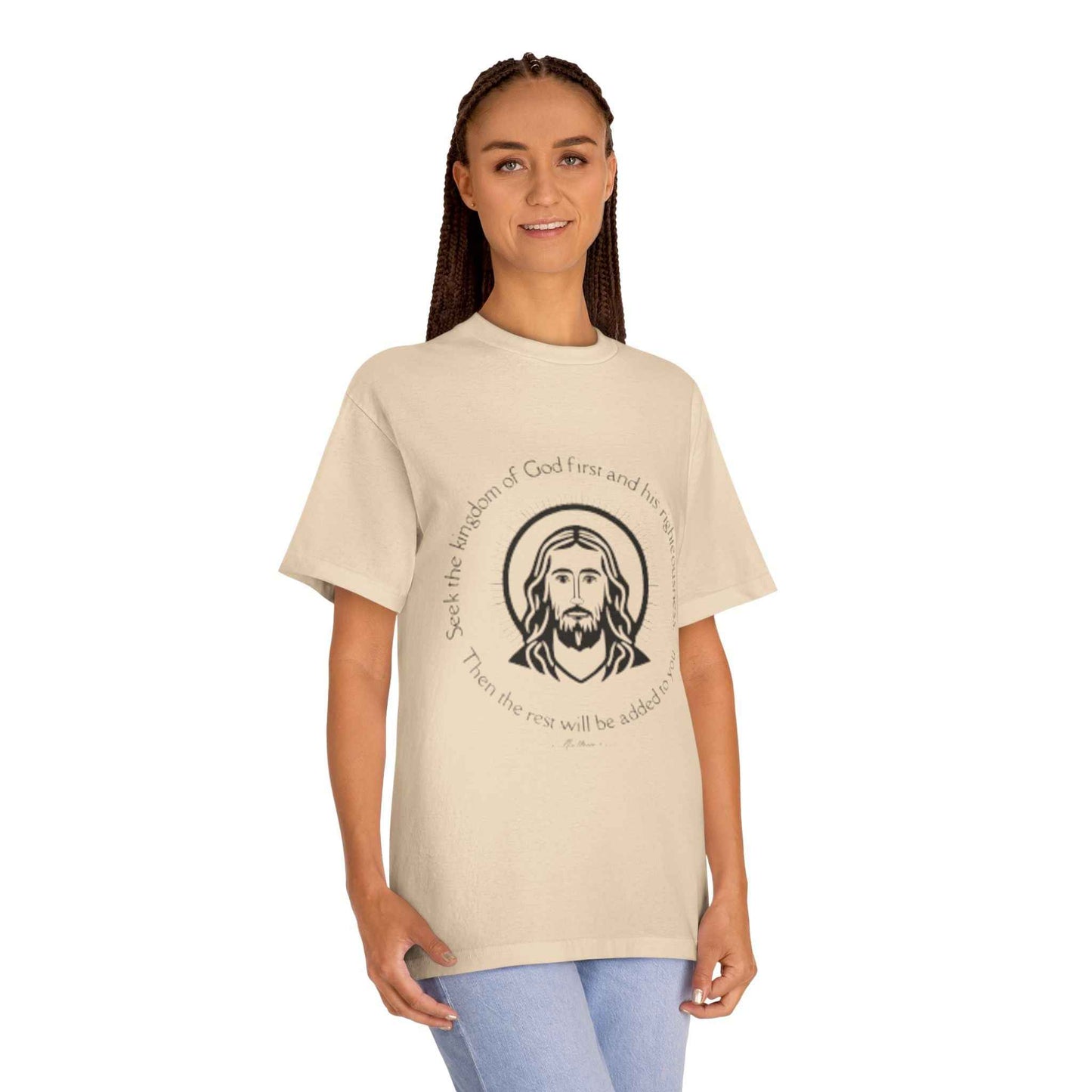 Christian Jesus Tee — "Seek the kingdom of God first" Spiritual Faith T-Shirt
