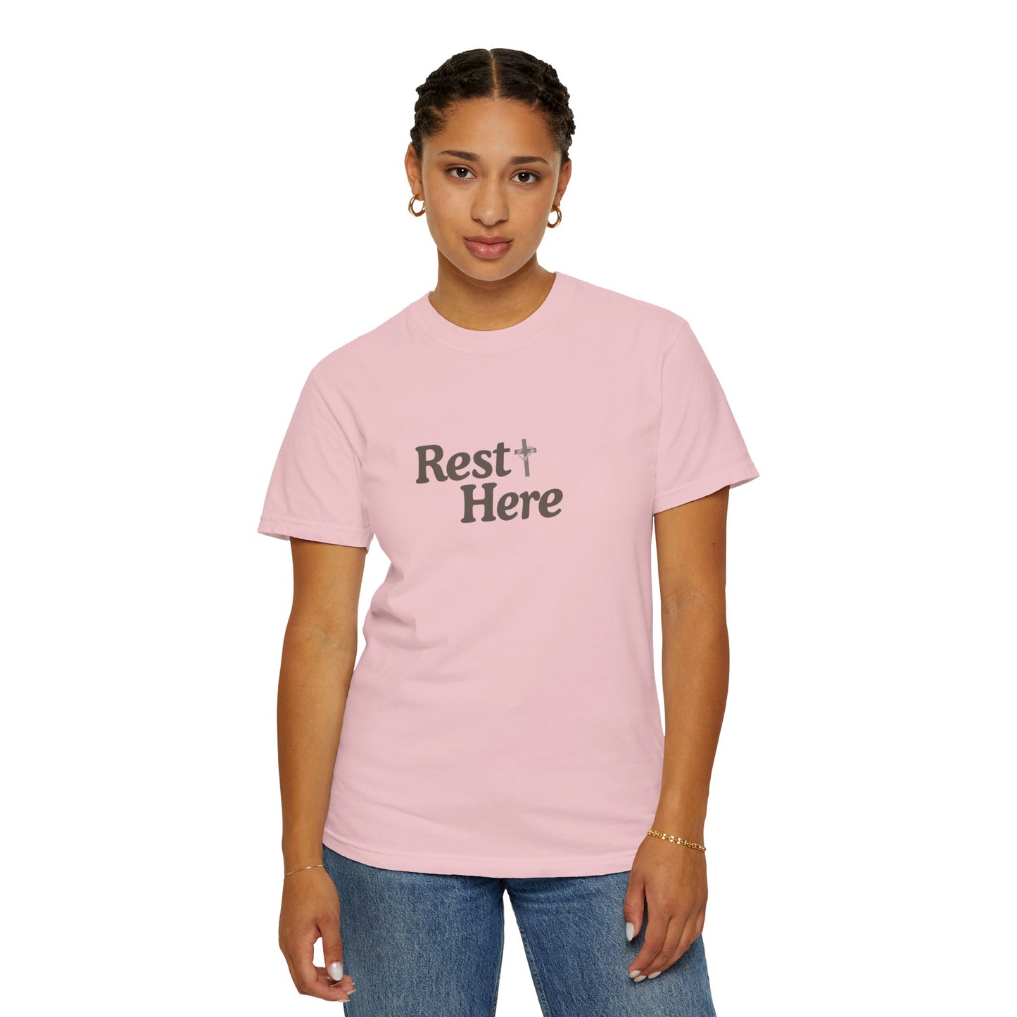 Rest Here T-Shirt — Minimal Faith Graphic Tee