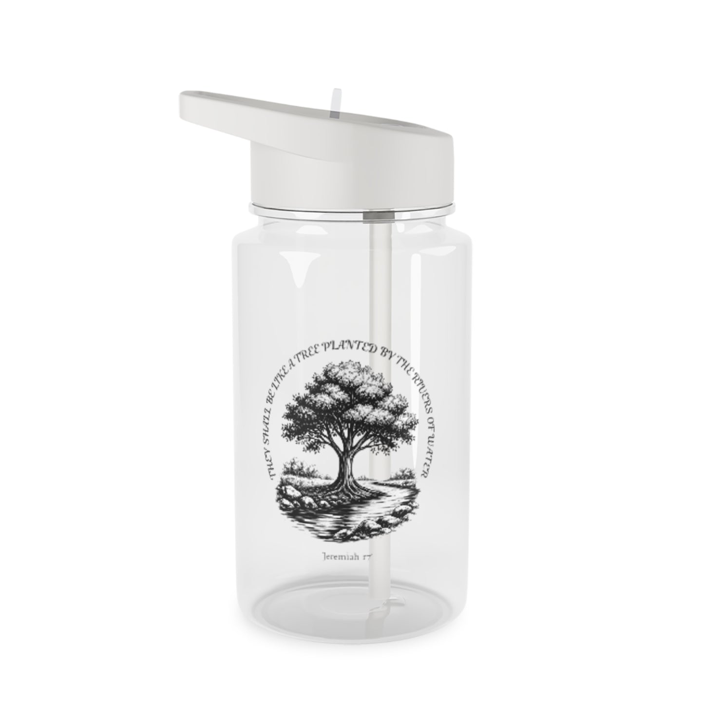 Copie de la bouteille d'eau Tritan "Arbre de vie" | Motif botanique naturel