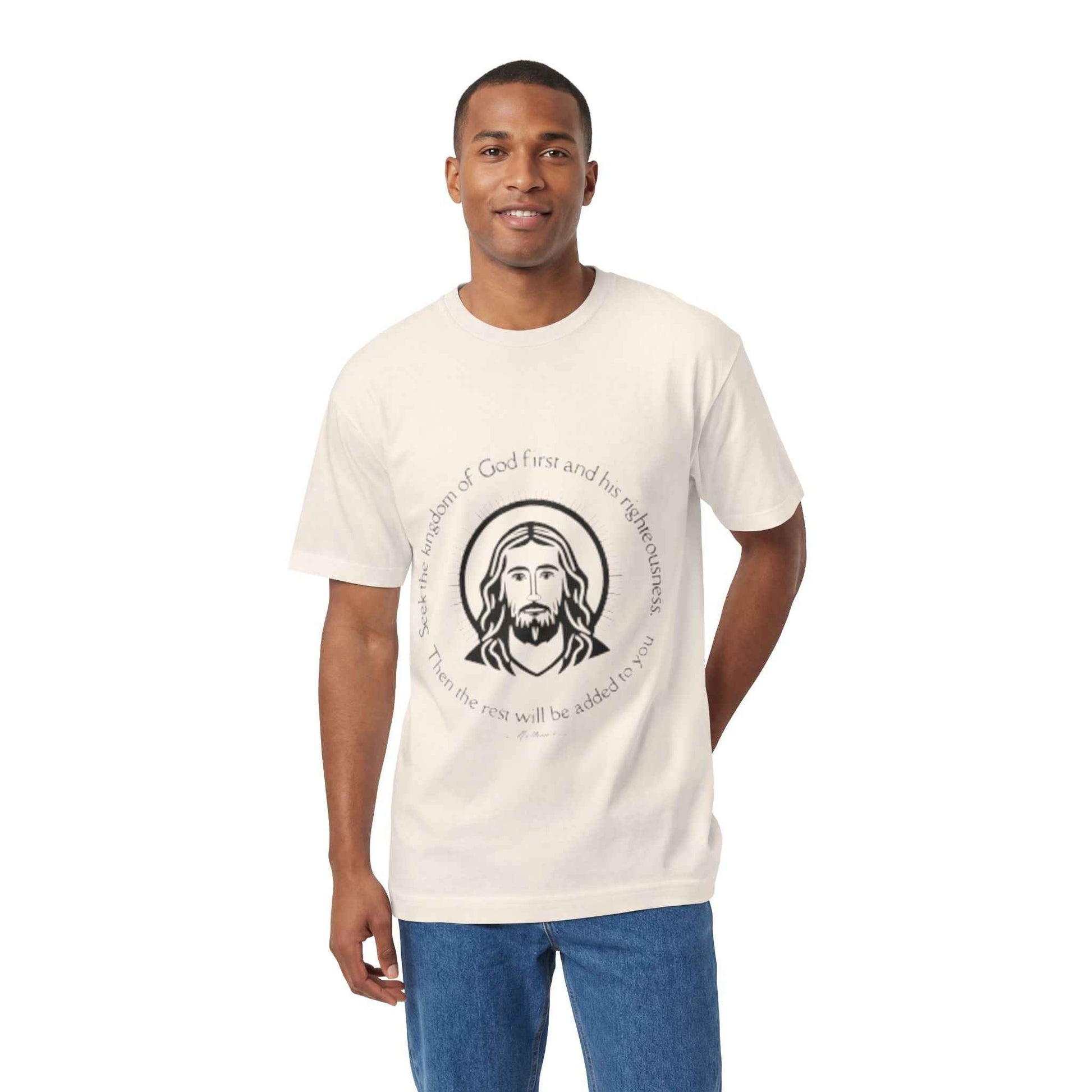 Christian Jesus Tee — "Seek the kingdom of God first" Spiritual Faith T-Shirt