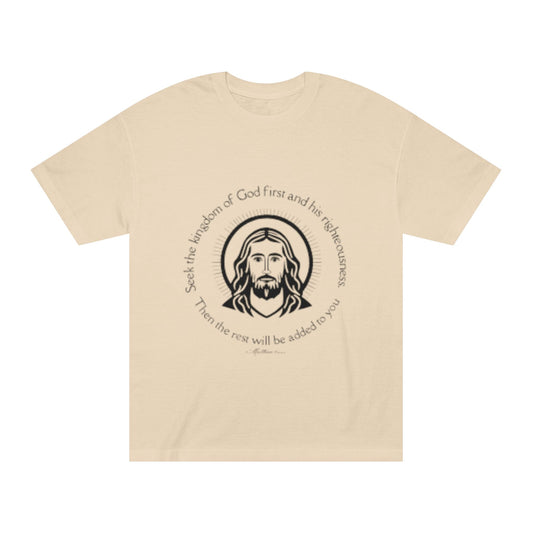 Christian Jesus Tee — "Seek the kingdom of God first" Spiritual Faith T-Shirt