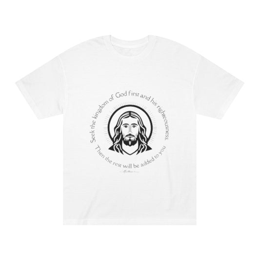 Christian Jesus Tee — "Seek the kingdom of God first" Spiritual Faith T-Shirt