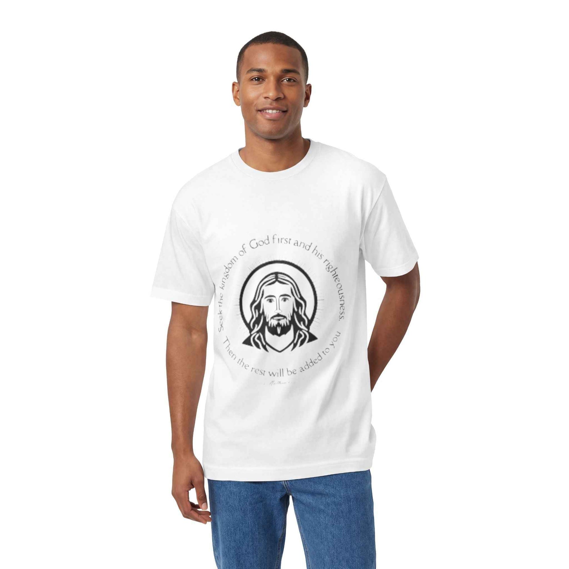 Christian Jesus Tee — "Seek the kingdom of God first" Spiritual Faith T-Shirt