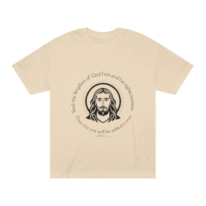 Christian Jesus Tee — "Seek the kingdom of God first" Spiritual Faith T-Shirt
